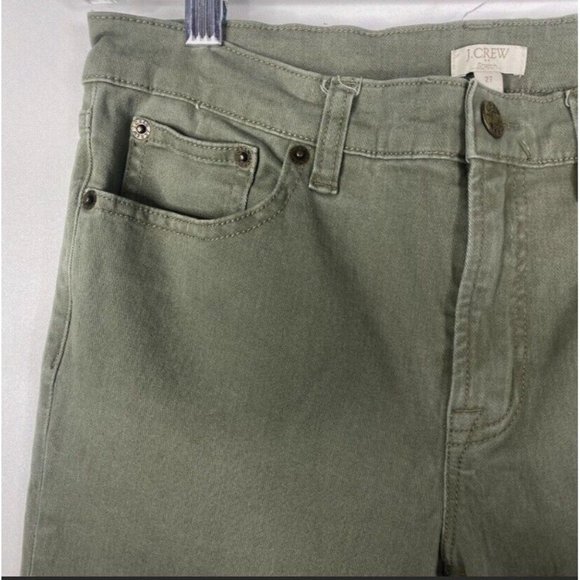 J. Crew Skinny Stretch Mid Rise Jeans Green Denim Stretch Womens Size 27 - Picture 5 of 6